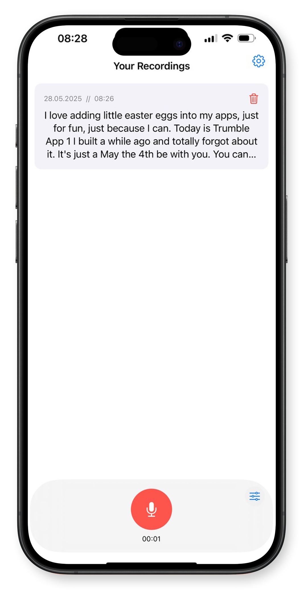 Record your voice quickly and easily